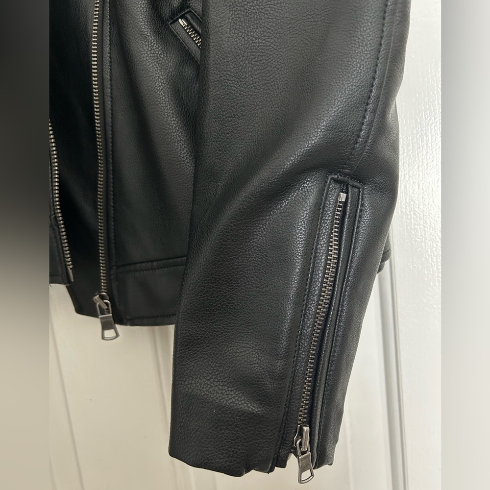 LOFT Black Faux Leather Moto Jacket - Picture 2 of 5